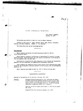 City Council Meeting Minutes, October 10, 1972