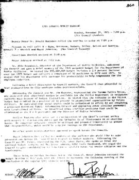 City Council Meeting Minutes, November 24, 1975