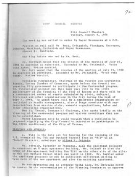 City Council Meeting Minutes, August 6, 1968