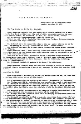 City Council Meeting Minutes, November 18, 1969