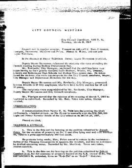 City Council Meeting Minutes, March 21, 1967