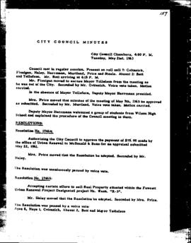 City Council Meeting Minutes, May 21, 1963