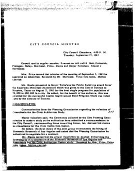 City Council Meeting Minutes, September 17, 1963