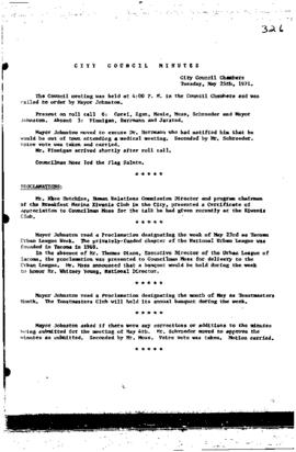 City Council Meeting Minutes, May 25, 1971