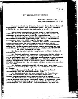 City Council Meeting Minutes, October 4, 1961