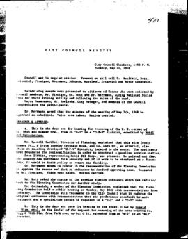 City Council Meeting Minutes, May 21, 1968