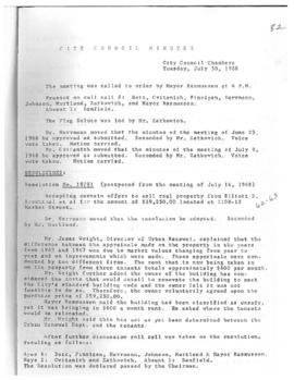 City Council Meeting Minutes, July 30, 1968