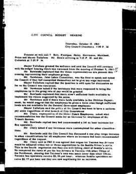City Council Meeting Minutes, October 10, 1963