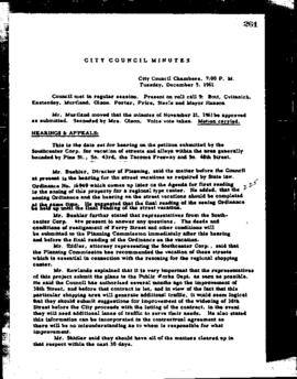 City Council Meeting Minutes, December 5, 1961