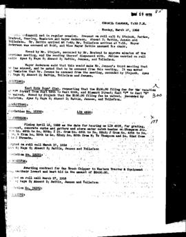 City Council Meeting Minutes, March 17, 1958