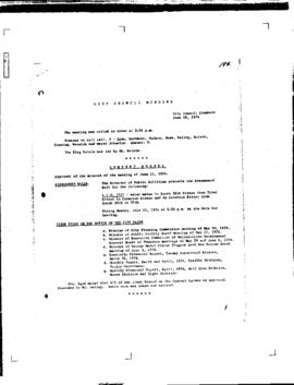 City Council Meeting Minutes, June 18, 1974