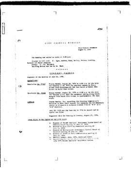 City Council Meeting Minutes, August 6, 1974