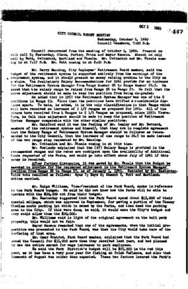 City Council Meeting Minutes, October 5, 1960