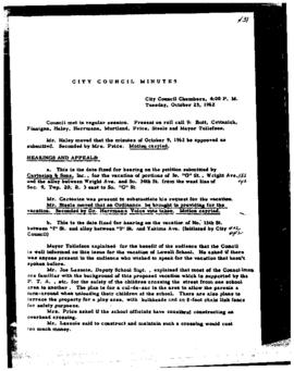 City Council Meeting Minutes, October 23, 1962