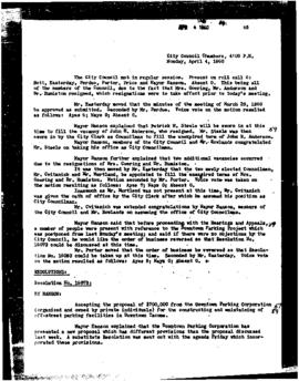 City Council Meeting Minutes, April 4, 1960