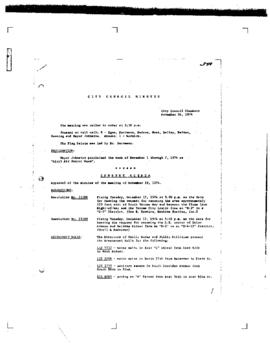 City Council Meeting Minutes, November 26, 1974