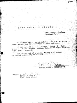 City Council Meeting Minutes, December 2, 1975