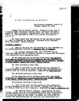 City Council Meeting Minutes, August 24, 1965