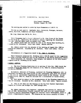 City Council Meeting Minutes, August 20, 1968