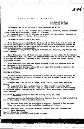 City Council Meeting Minutes, May 27, 1969