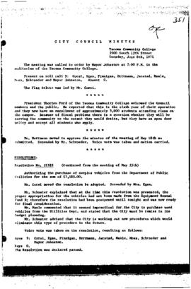 City Council Meeting Minutes, June 8, 1971