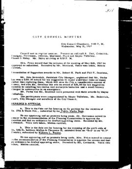 City Council Meeting Minutes, May 31, 1967