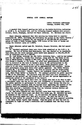 City Council Meeting Minutes, Special, October 6, 1970