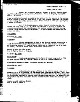 City Council Meeting Minutes, June 6, 1955