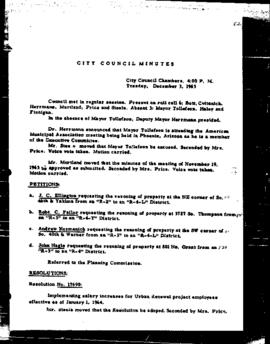 City Council Meeting Minutes, December 3, 1963