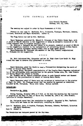 City Council Meeting Minutes, October 21, 1969