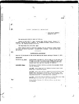City Council Meeting Minutes, October 9, 1973