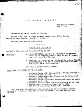 City Council Meeting Minutes, May 27, 1975