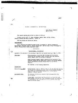 City Council Meeting Minutes, May 21, 1974