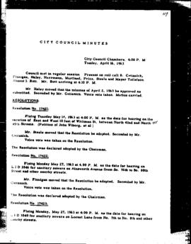 City Council Meeting Minutes, April 16, 1963