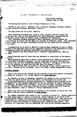 City Council Meeting Minutes, September 9, 1969