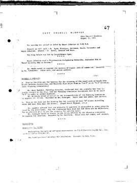 City Council Meeting Minutes, August 31, 1971