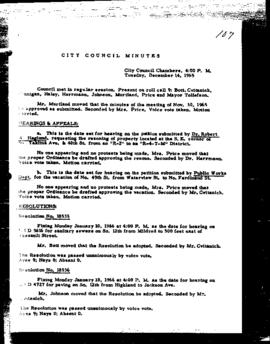 City Council Meeting Minutes, December 14, 1965