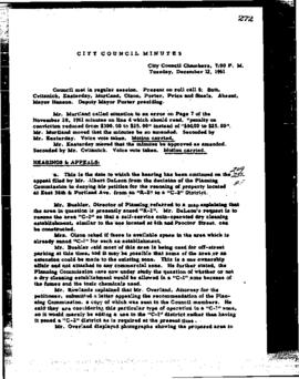 City Council Meeting Minutes, December 12, 1961