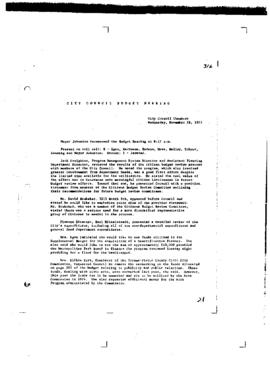 City Council Meeting Minutes, Budget, November 28, 1973