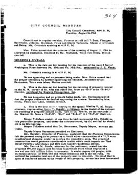 City Council Meeting Minutes, August 16, 1966