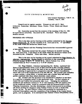 City Council Meeting Minutes, June 6, 1961