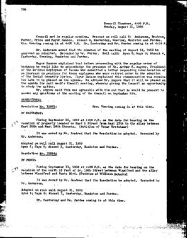 City Council Meeting Minutes, August 31, 1959