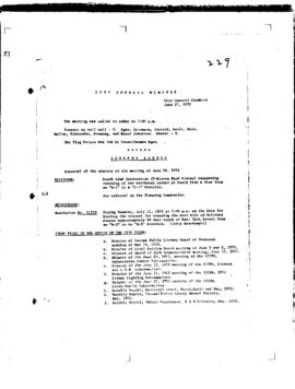 City Council Meeting Minutes, June 27, 1972