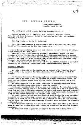 City Council Meeting Minutes, March 4, 1969
