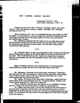 City Council Meeting Minutes, October 7, 1964