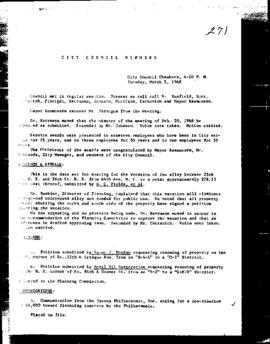 City Council Meeting Minutes, March 5, 1968