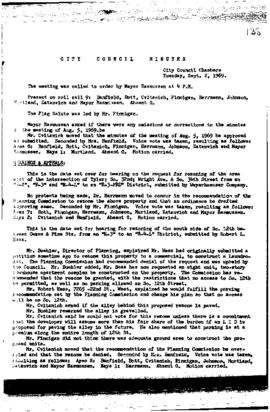 City Council Meeting Minutes, September 2, 1969