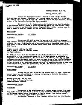 City Council Meeting Minutes, May 20, 1957