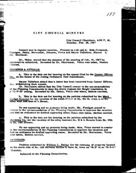 City Council Meeting Minutes, February 28, 1967