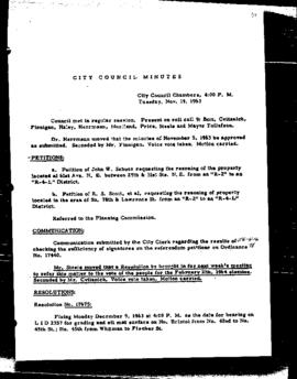 City Council Meeting Minutes, November 19, 1963